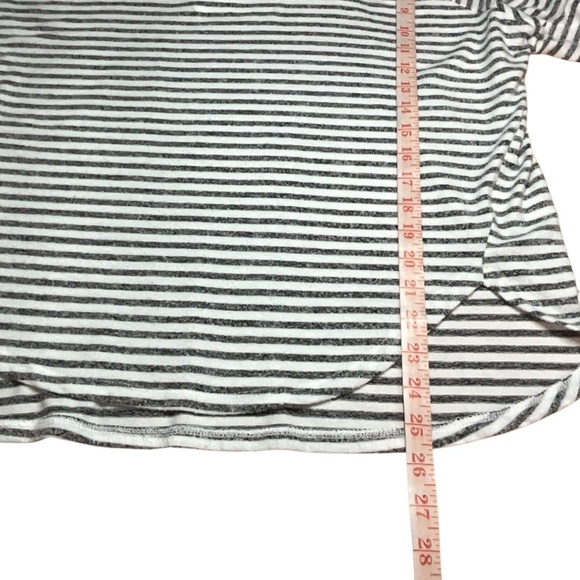 LUCKY BRAND Super Soft Grey / Cream Striped Hoodie Long Sleeve US Sz L - Picture 7 of 10